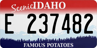 ID license plate E237482