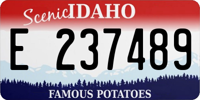 ID license plate E237489