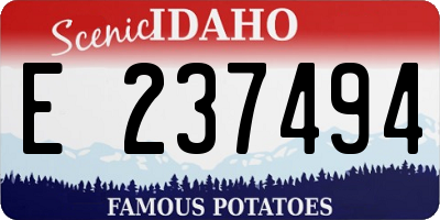 ID license plate E237494