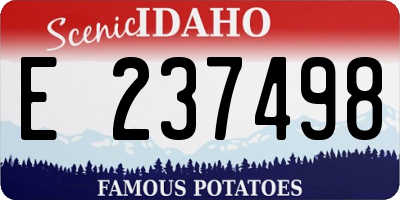 ID license plate E237498