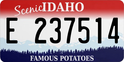 ID license plate E237514