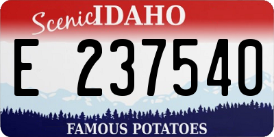 ID license plate E237540