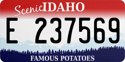 ID license plate E237569