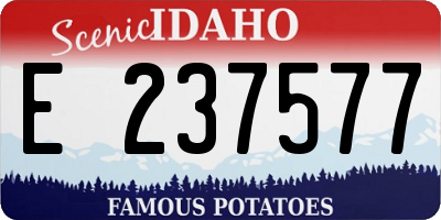 ID license plate E237577