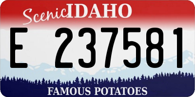 ID license plate E237581
