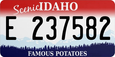 ID license plate E237582