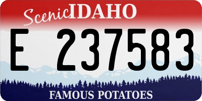 ID license plate E237583