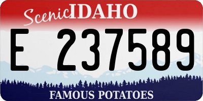 ID license plate E237589