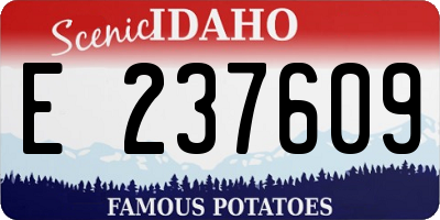 ID license plate E237609