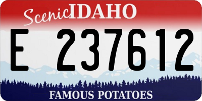 ID license plate E237612