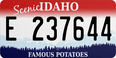 ID license plate E237644