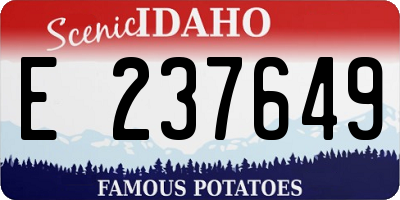 ID license plate E237649