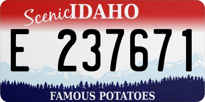 ID license plate E237671