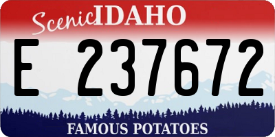 ID license plate E237672