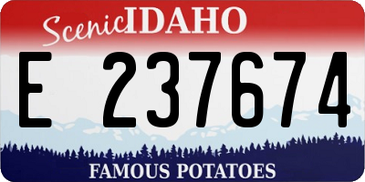 ID license plate E237674