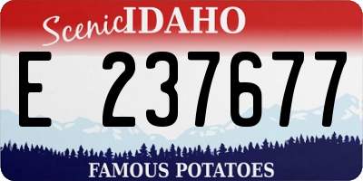 ID license plate E237677