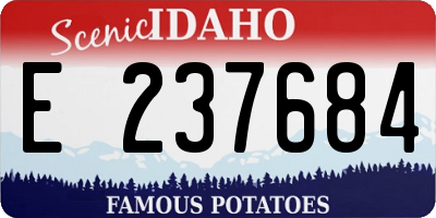 ID license plate E237684