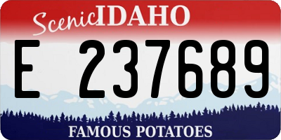 ID license plate E237689