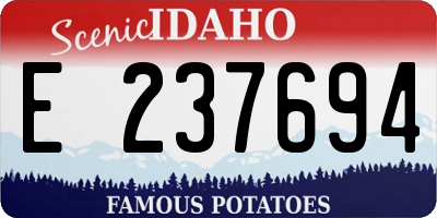 ID license plate E237694