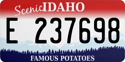 ID license plate E237698