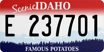 ID license plate E237701