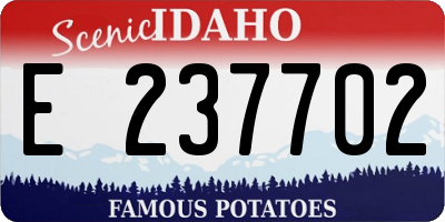 ID license plate E237702