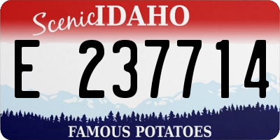 ID license plate E237714