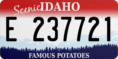 ID license plate E237721