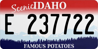 ID license plate E237722