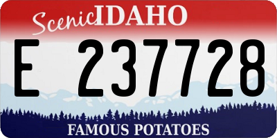 ID license plate E237728