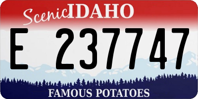 ID license plate E237747