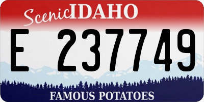 ID license plate E237749