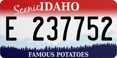 ID license plate E237752