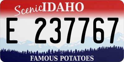 ID license plate E237767