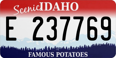 ID license plate E237769