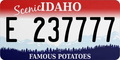 ID license plate E237777