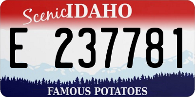 ID license plate E237781