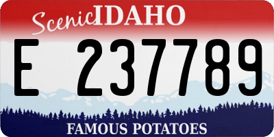 ID license plate E237789