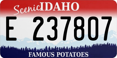 ID license plate E237807