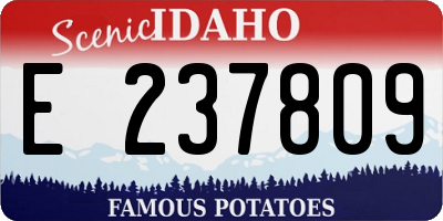 ID license plate E237809