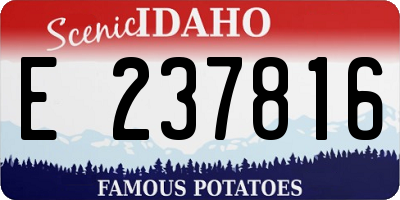 ID license plate E237816