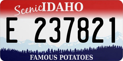 ID license plate E237821