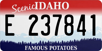 ID license plate E237841