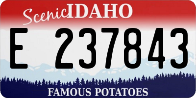 ID license plate E237843