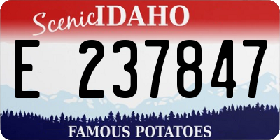 ID license plate E237847