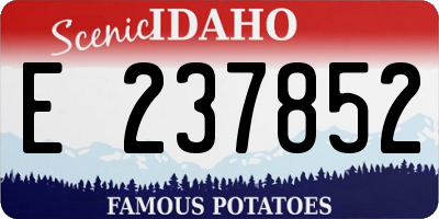 ID license plate E237852