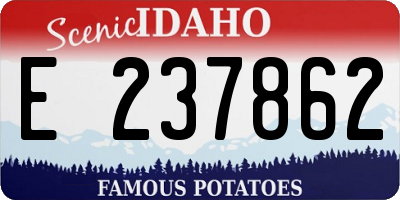 ID license plate E237862