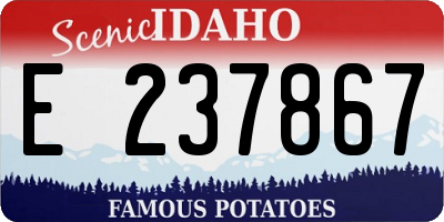 ID license plate E237867