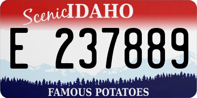 ID license plate E237889