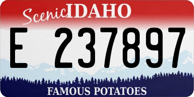 ID license plate E237897